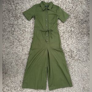 Madewell wide-leg utility olive green jumpsuit